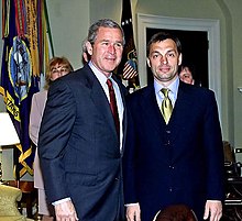 Orban with George W. Bush at the White House in 2001 Orban and Bush.jpg