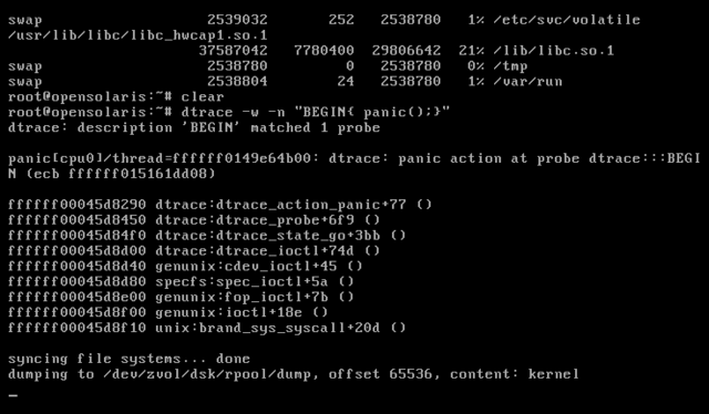 A OpenSolaris kernel panic.