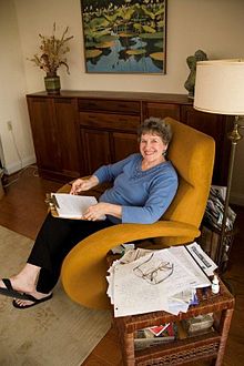 Naylor in her writing chair.