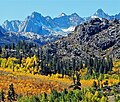 Mt. Wallace's summit centered (behind ridge) Picture Peak (left), Mt. Haeckel in upper right. Clyde Spires far left.