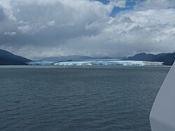 Le fjord Eyre avec le glacier Pío XI en arrière-plan.