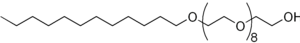 Strukturformel von Lauromacrogol 400 (Polidocanol)