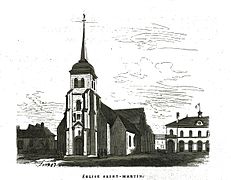 Eglise sur un dessin de Charles Fichot.