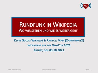 Vortrag auf der WikiCon 2021