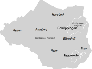 Schöppingen en zijn gehuchten