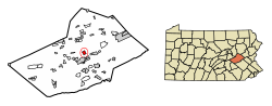 Location of St. Clair in Schuylkill County, Pennsylvania.