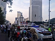 Election countdown at Selamat Datang Monument. Selamat Datang Monument with 2019 election countdown.jpg