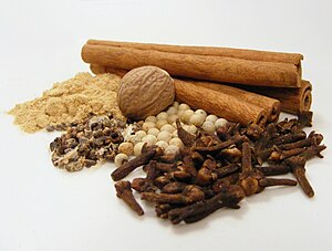 Spices used for Speculaas (a Dutch cookie). Sp...