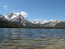 A photo of McGowan Peak and Stanley Lake