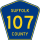 County Route 107 marker