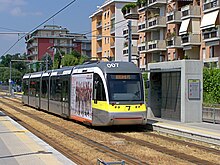 Light rail car no. 007 at Torre Boldone