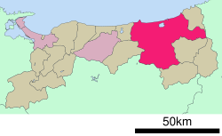 موقعیت Tottori در استان توتوری