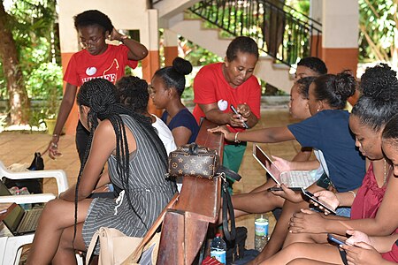 Communauté wikipédienne à Madagascar pendant l'atelier sur le mois de la contribution francophone à Mahajanga, Madagascar