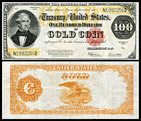 $100 Gold Certificate, Series 1922, Fr.xxxx, depicting Thomas Hart Benton