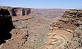 Una vista des del Shafer Trail Road a les Canyonlands