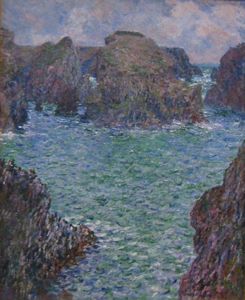 File:'Port-Goulphar, Belle-Île', oil on canvas painting by Claude Monet, 1887, Art Gallery of New South Wales.jpg