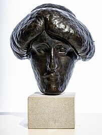 Masque à bande, (1914-1918), cuivre, Museu Nacional d'Art de Catalunya