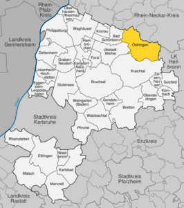 Kaart van Östringen (Baden-Württemberg)