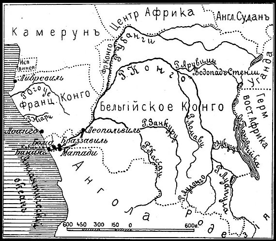 Карта к статье «Конго». Военная энциклопедия Сытина (Санкт-Петербург, 1911-1915).jpg