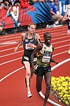 Galen Rupp (links) gewann den 10.000-Meter-Lauf vor Shadrack Kipchirchir (rechts)