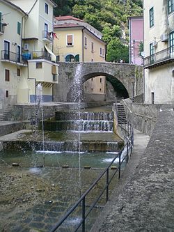 Tenza river and bridge of piazza Guerriero