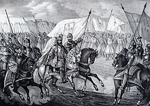 Senere illustration af scene fra slaget