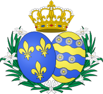 Les armes de la princesse Marie-Marguerite de Bourbon, épouse du prétendant légitimiste au trône de France Louis de Bourbon. (image vectorielle)