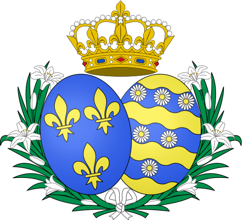 圖為安茹公爵夫人瑪麗·瑪格麗特的紋章，她是法國王位繼承人波旁的路易斯的妻子。
