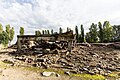 Ruins of the complex of gas chamber and crematorium at Auschwitz-Birkenau camp