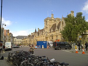 English: The front of Balliol College as viewe...