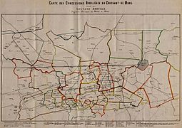 Carte des concessions houillères du couchant de Mons