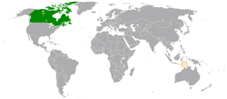 Lage von Kanada und Osttimor