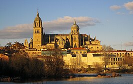 Las dos Catedrales desde el Río Tormes