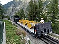 Train spécial du chemin de fer du Montenvers acheminant des matériaux.