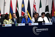 Theresa May speaks as chair of the meeting Commonwealth Heads meeting 2018 (40942285303).jpg