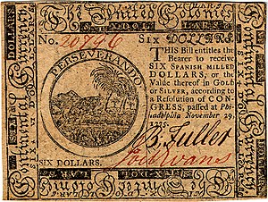 Continental Currency $6 banknote obverse (November 29, 1775).jpg