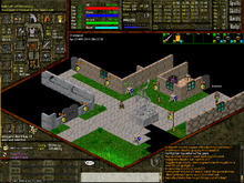 Multiple people chat and play online in the MMORPG Daimonin. Daimonin Stoneglow beta4.png