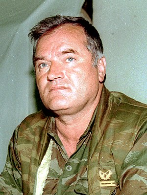 General Ratko Mladić during UN-mediated talks ...