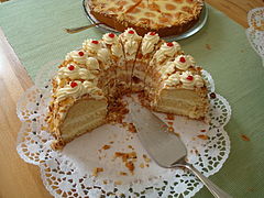 Frankfurter Kranz auf Tortenspitze