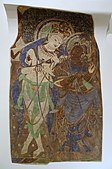 Zeiță și un muzician celest; secolul al VII-lea; pigmenți și ipsos; înălțime: 2,03 m; Muzeul de Artă Asiatică (Berlin, Germania)[74]