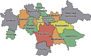 Katowice i otaczajce je miasta