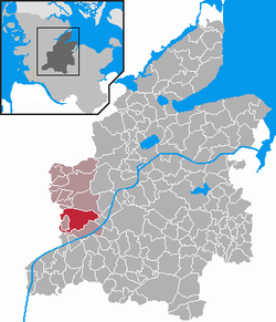 Elhelyezkedése Schleswig-Holstein térképén