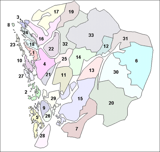 Расположение муниципалитетов Оппланд