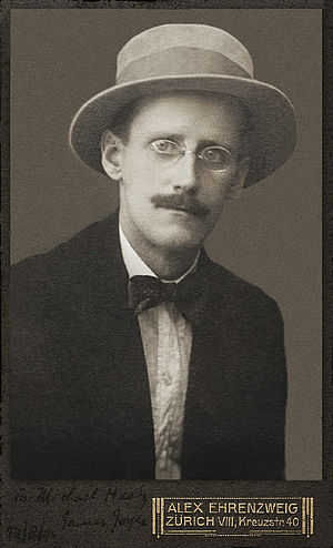 James Joyce, 1 photographic print, b&w, cartes...