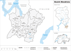 Vị trí của Huyện Mendrisio