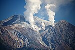 白草山から望む御嶽山の火山活動 （2014年10月11日）