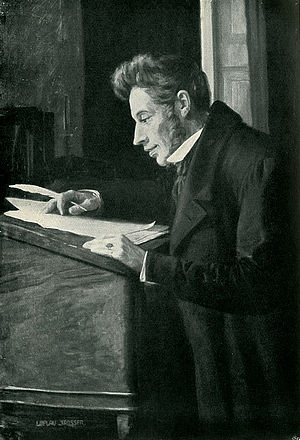 Soren Kierkegaard studying