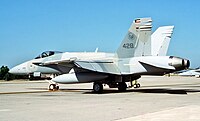Um caça F-18 da força aérea do Kuwait.