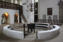 The baptismal font at Lubeck Cathedral, Germany Lubeck Cathedral baptismal font 1.JPG