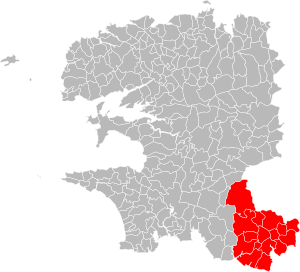 Lage der CC du Pays de Quimperlé im Département Finistère